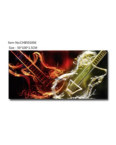 ציור על לוח אלומיניום של זוג גיטרות חשמליות